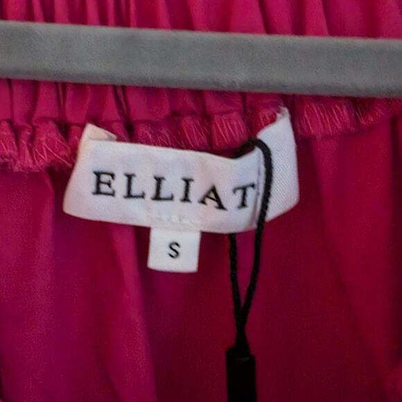 Elliatt Lilith Bardot Neck Off Shoulder Cotton Midi Dress in Fuschia, size S - Picture 4 of 8
